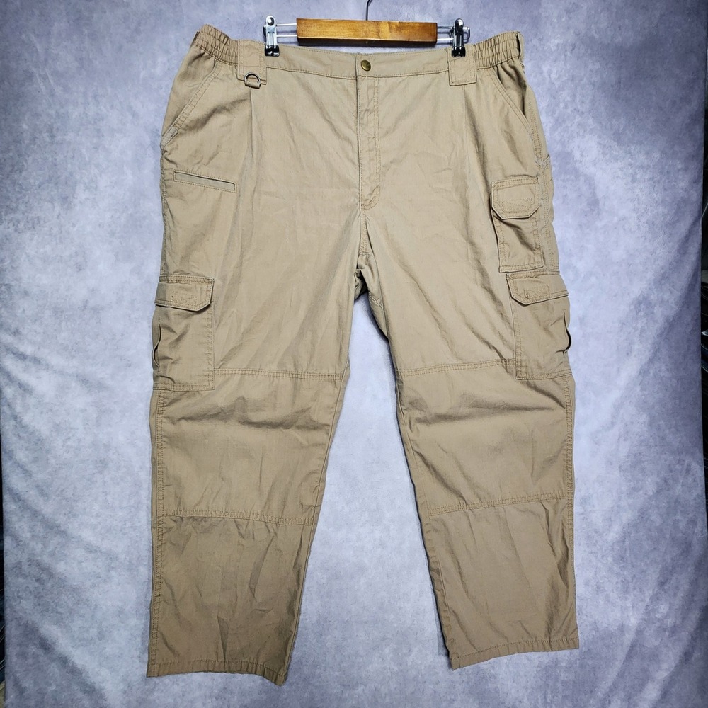 5.11 Tactical Pro Pants Mens 44x30 Khaki Ripstop Cargo Work Trousers 74273-120